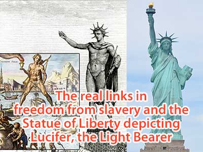 Juneteenth link to the idea Statue of Liberty is Satan